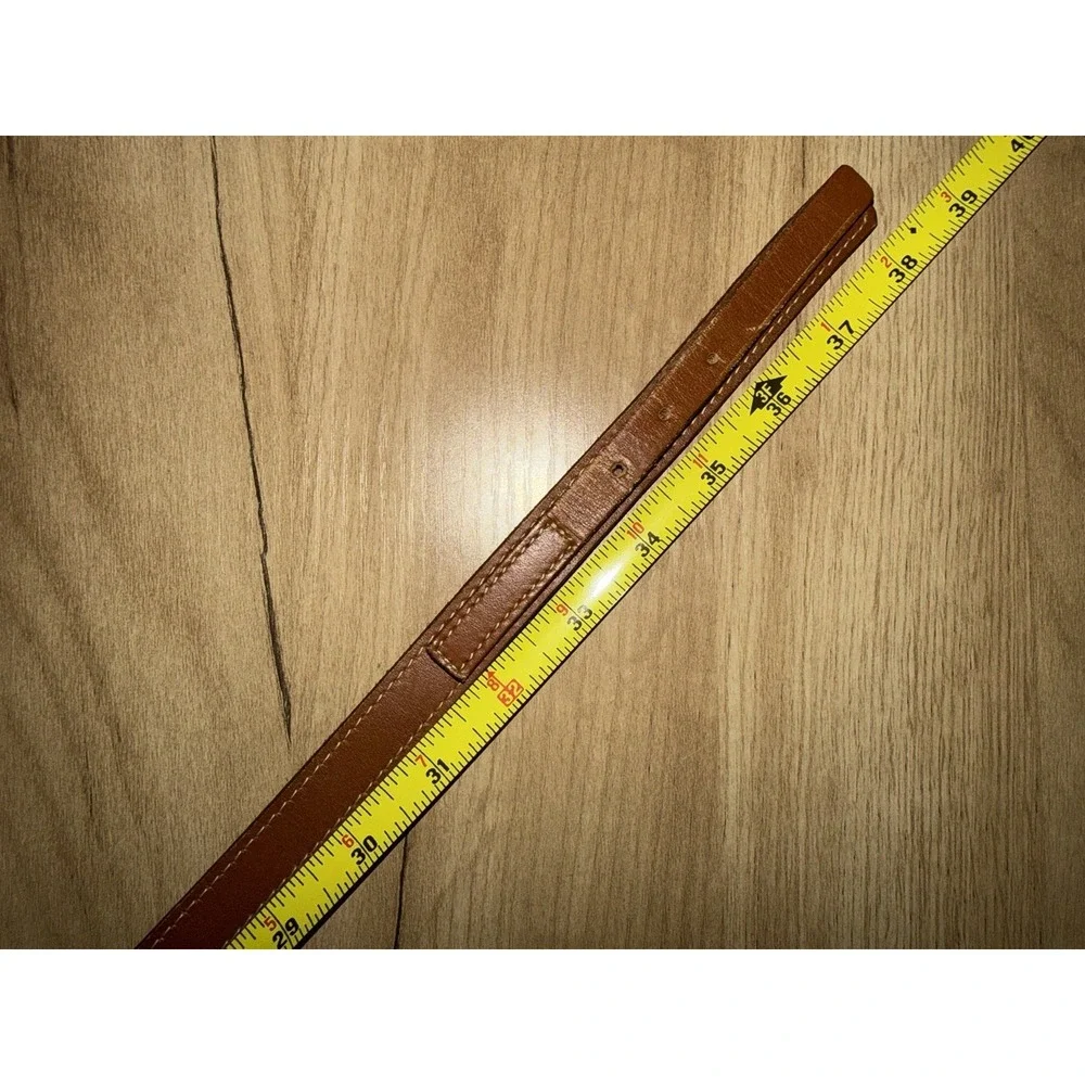 Genuine Leather Belt Size 36 Brown Tan Dress Casual Silver Buckle 38.5